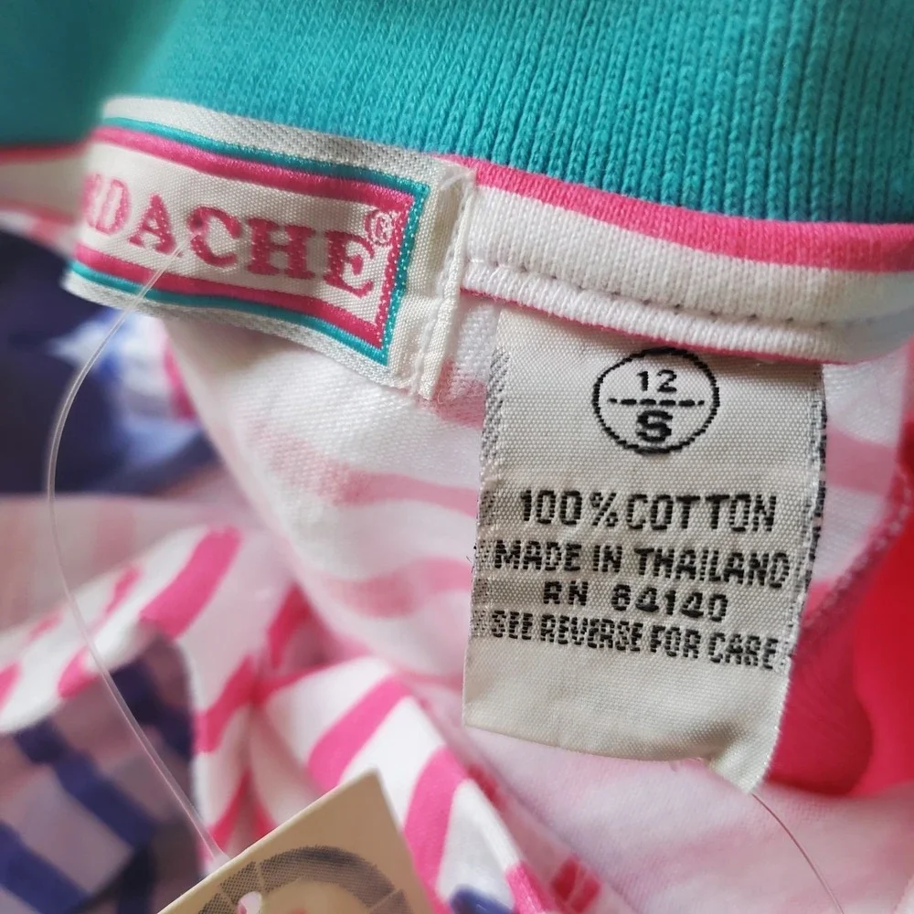 Vintage JORDACHE byTalk of the Town Baby Girl's Dres Striped Romper Style Sz 12M